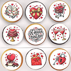 Капкейки "Я тебя люблю!" с мастикой - 9 шт