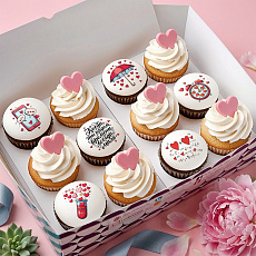 Набор капкейков с шоколадными сердцами, 12 шт