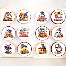 Капкейки Хэллоуин с мастикой 12 шт