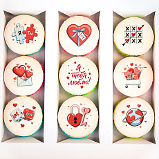 Макаруны Я тебя люблю 9 шт