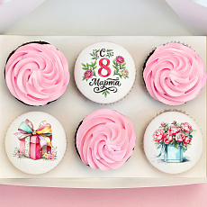 Капкейки "Флоренция" с кремом и мастикой - 6 шт.